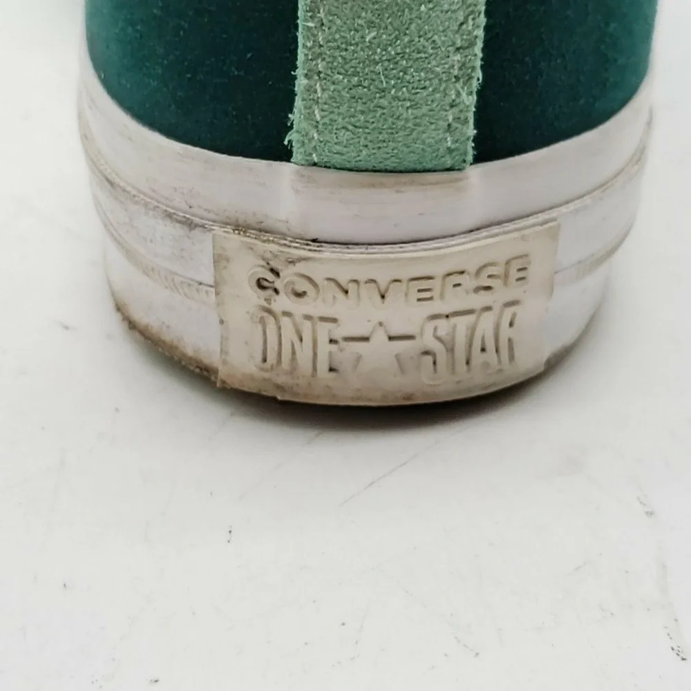 Converse One Star Shoes Mens Size 12 Green Leather Low Top Lace Up Sneakers - Picture 15 of 16